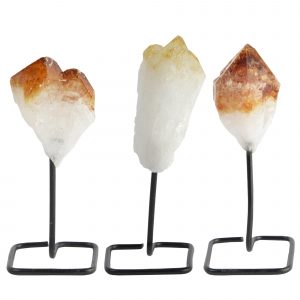 MINI CITRINE POINT ON METAL BASE